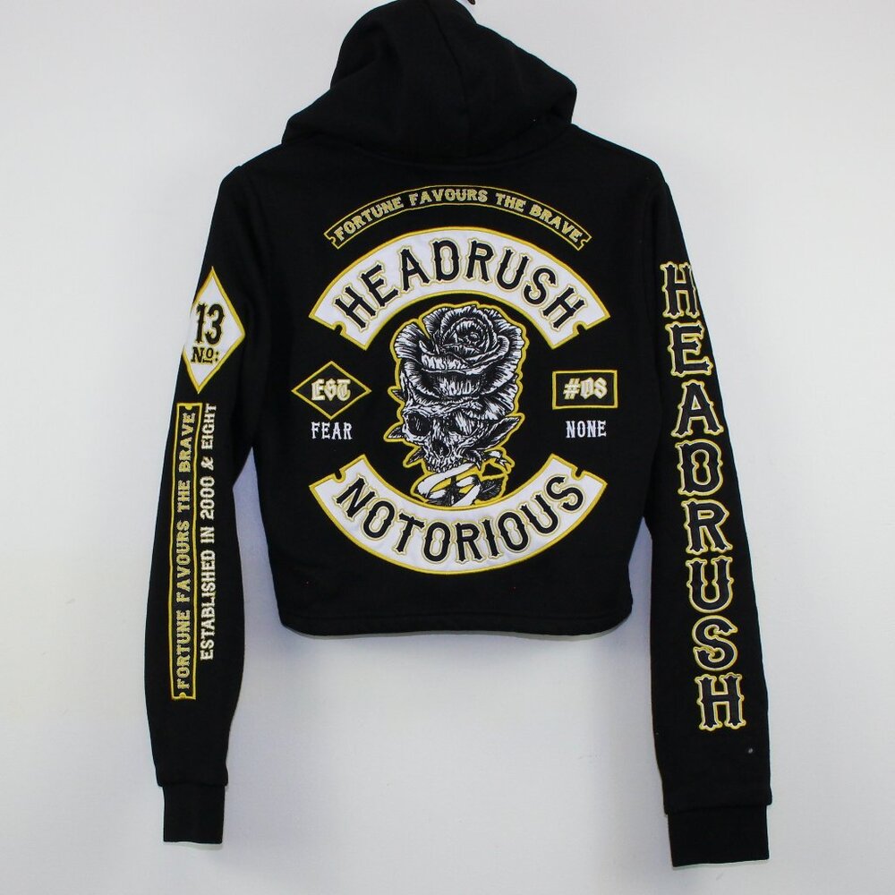 Headrush Notorious Motorcycle Crop Hoodie Sweatshirt (S)